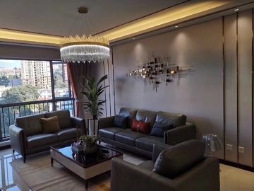 Conception classique d'hôtel de salon de meubles commerciaux en cuir luxueux de sofa