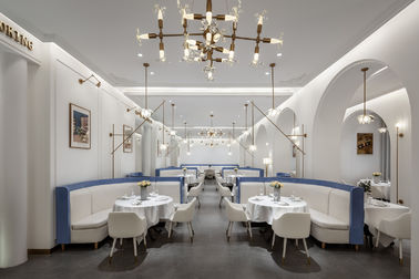 Ensemble de luxe de table de salle à manger de style de cabine pour l'hôtel d'étoile, Banquette dinant l'ensemble