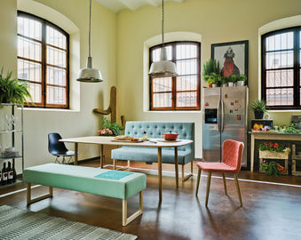 Couleur moderne de bleu de meubles de sofa d'allocation des places de cabine de restaurant de salle à manger