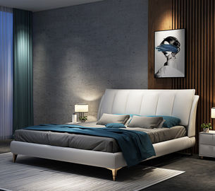 Lit en bois de cadre de plate-forme de meubles de chambre à coucher d'hôtel de luxe avec le stockage