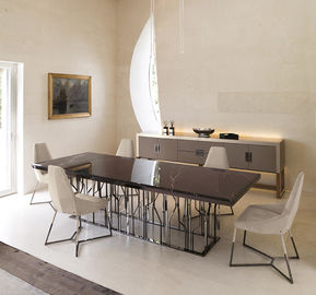Table de salle à manger rectangulaire de marbre moderne pour les aliments de préparation rapide/barre/café/hôtel
