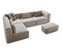 Sofa sectionnel moderne de tissu mou de salon avec les sièges multi de cadre en bois solide