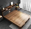 Lit de plate-forme en bois plat d'appartement, meubles de chambre à coucher avec le meuble de rangement
