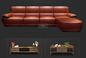 Sofa nordique à extrémité élevé de cuir de style Seater pour l'hôtel cinq étoiles/à la maison multi