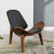 Les chaises modernes en bois solide de loisirs avec blanc/noir colorent les sièges en cuir