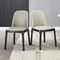 Cuir blanc et bois dinant la conception simple moderne de chaises confortable