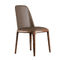 Cuir blanc et bois dinant la conception simple moderne de chaises confortable