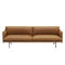 Le double simple moderne trois de sofa de petit de famille de cuir grenier industriel nordique de style posent le sofa en cuir de salon